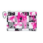 Pink Star Splatter Canvas Cosmetic Bag (Medium)
