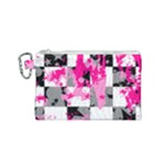 Pink Star Splatter Canvas Cosmetic Bag (Small)