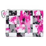 Pink Star Splatter Canvas Cosmetic Bag (XL)