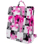 Pink Star Splatter Flap Top Backpack