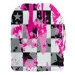 Pink Star Splatter Drawstring Pouch (XXXL)