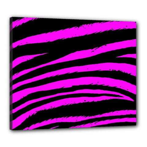 Pink Zebra Canvas 24  x 20  (Stretched) from ArtsNow.com