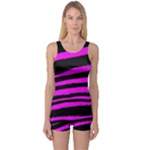 Pink Zebra One Piece Boyleg Swimsuit