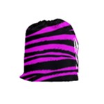 Pink Zebra Drawstring Pouch (Large)