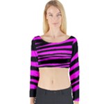 Pink Zebra Long Sleeve Crop Top