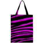 Pink Zebra Zipper Classic Tote Bag