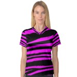 Pink Zebra V-Neck Sport Mesh Tee