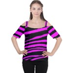 Pink Zebra Cutout Shoulder Tee