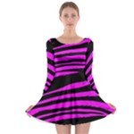 Pink Zebra Long Sleeve Skater Dress