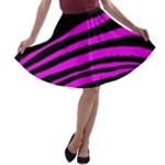 Pink Zebra A-line Skater Skirt