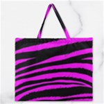 Pink Zebra Zipper Large Tote Bag