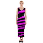 Pink Zebra Fitted Maxi Dress