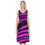 Pink Zebra Midi Sleeveless Dress