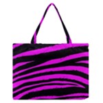 Pink Zebra Zipper Medium Tote Bag