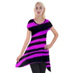 Pink Zebra Short Sleeve Side Drop Tunic