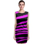 Pink Zebra Sleeveless Velvet Midi Dress