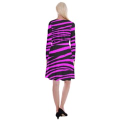 Long Sleeve Velvet Front Wrap Dress 