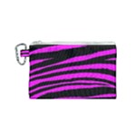 Pink Zebra Canvas Cosmetic Bag (Small)