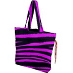 Pink Zebra Drawstring Tote Bag