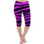 Pink Zebra Lightweight Velour Cropped Yoga Leggings