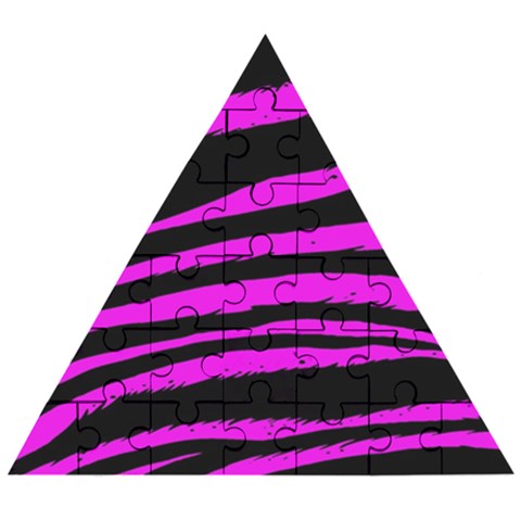 Pink Zebra Wooden Puzzle Triangle from ArtsNow.com