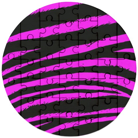 Pink Zebra Wooden Puzzle Round from ArtsNow.com