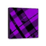 Purple Plaid Mini Canvas 4  x 4  (Stretched)