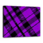 Purple Plaid Canvas 20  x 16  (Stretched)