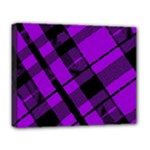 Purple Plaid Deluxe Canvas 20  x 16  (Stretched)