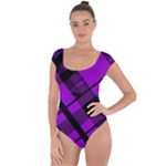 Purple Plaid Short Sleeve Leotard 