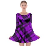 Purple Plaid Long Sleeve Skater Dress