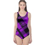 Purple Plaid One Piece Swimsuit