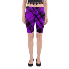 Purple Plaid Yoga Cropped Leggings from ArtsNow.com