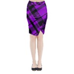Purple Plaid Midi Wrap Pencil Skirt