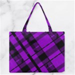 Purple Plaid Zipper Medium Tote Bag