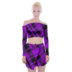 Off Shoulder Top with Mini Skirt Set 