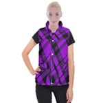 Purple Plaid Women s Button Up Vest