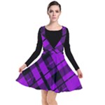 Purple Plaid Plunge Pinafore Dress