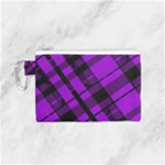 Purple Plaid Canvas Cosmetic Bag (Small)