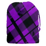 Purple Plaid Drawstring Pouch (XXXL)