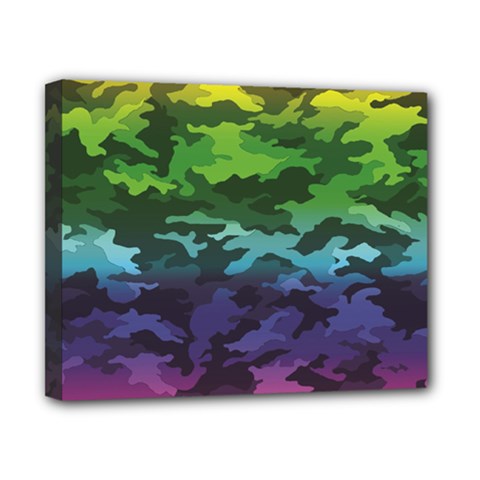 Rainbow Camouflage Canvas 10  x 8  (Stretched) from ArtsNow.com