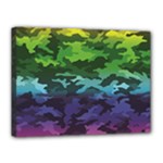 Rainbow Camouflage Canvas 16  x 12  (Stretched)
