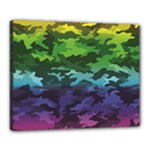 Rainbow Camouflage Canvas 20  x 16  (Stretched)