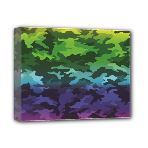 Rainbow Camouflage Deluxe Canvas 14  x 11  (Stretched) from ArtsNow.com