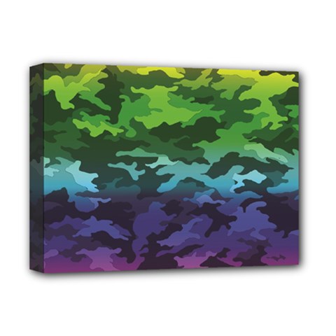 Rainbow Camouflage Deluxe Canvas 16  x 12  (Stretched)  from ArtsNow.com