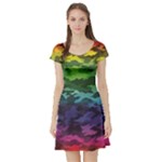 Rainbow Camouflage Short Sleeve Skater Dress
