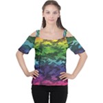 Rainbow Camouflage Cutout Shoulder Tee