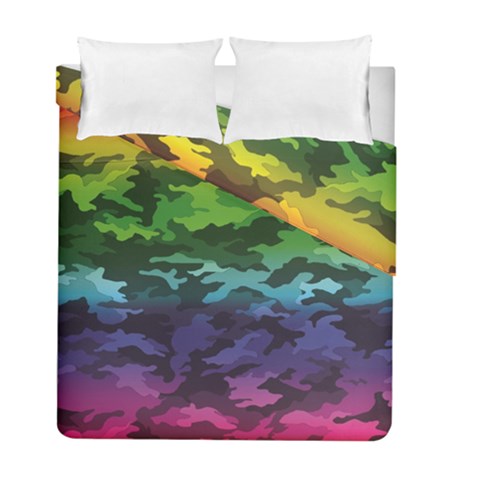 Rainbow Camouflage Duvet Cover Double Side (Full/ Double Size) from ArtsNow.com