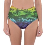 Rainbow Camouflage Reversible High-Waist Bikini Bottoms