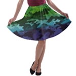 Rainbow Camouflage A-line Skater Skirt